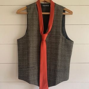 Suit tweed vest and tie